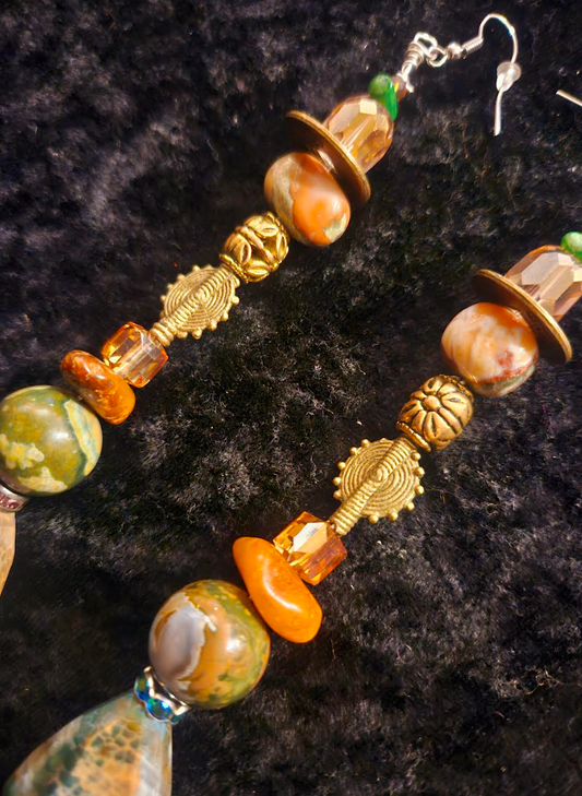 Exotic Earth Tone Jungle Inspired Shoulder Dusters Olivine Brown