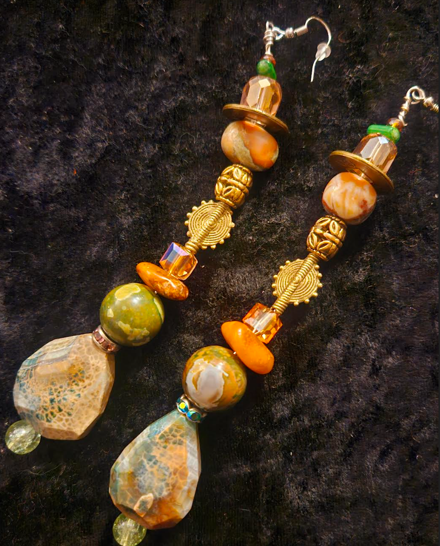 Exotic Earth Tone Jungle Inspired Shoulder Dusters Olivine Brown