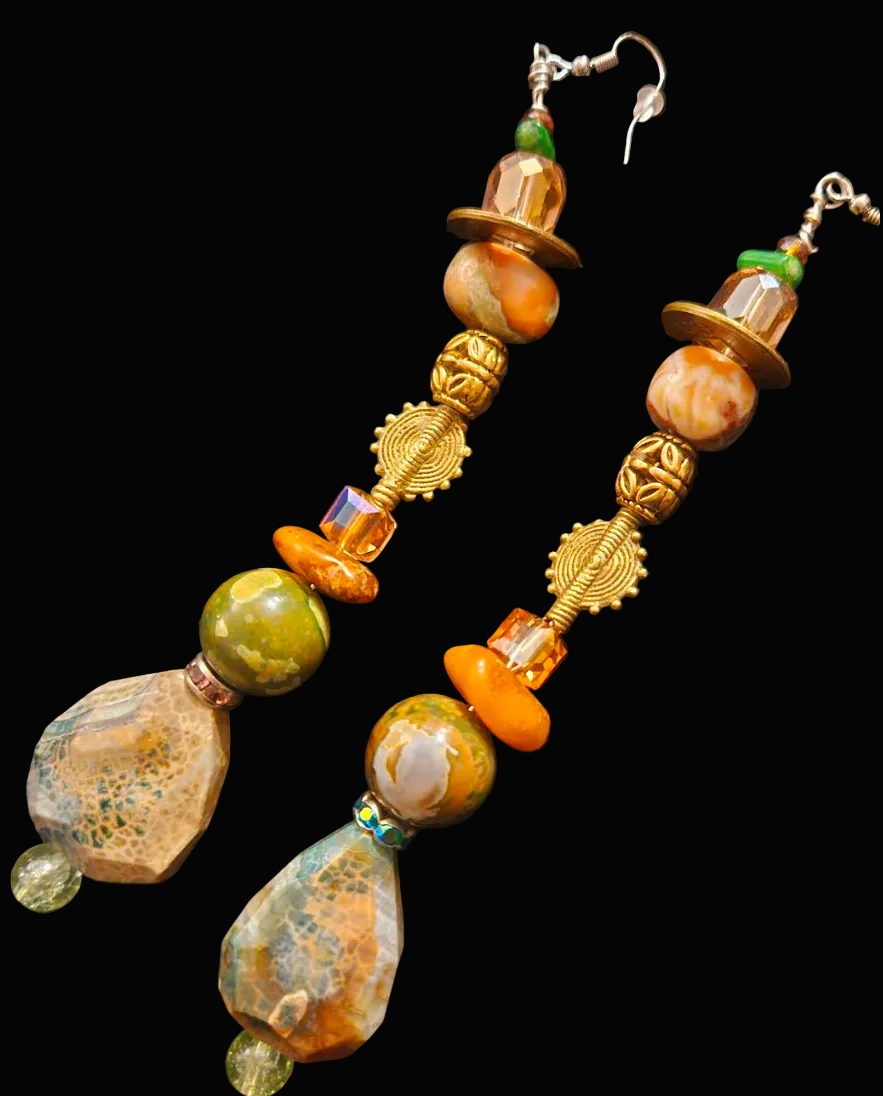 Exotic Autumn Toned Jungle Inspired Shoulder Dusters - Fall Fashion