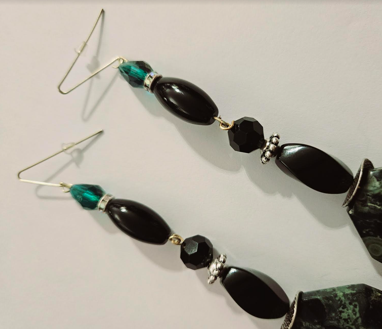 Kambaba Jasper & Black Polished Agate Shoulder Dusters Stone of P