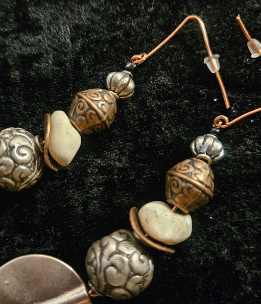 Wild & Exotic Tusk Rocker Chic Shoulder Duster Statement Earrings Mi