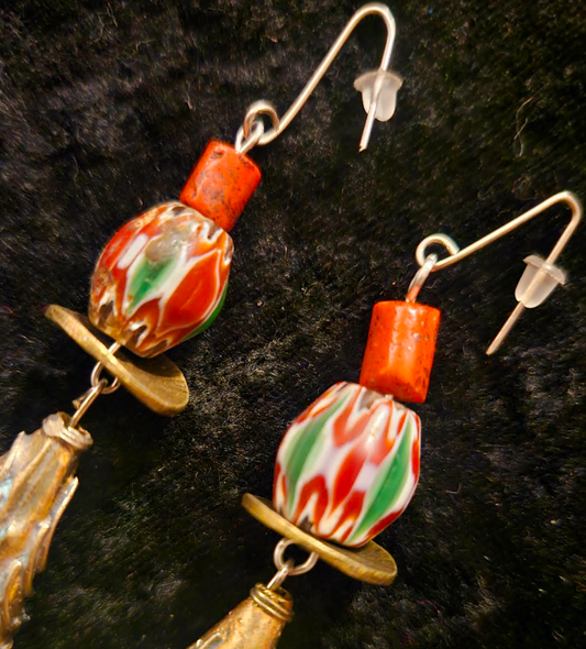 Chevron Beaded Tribal Shoulder Dusters Turkman Tribal Long Pierce