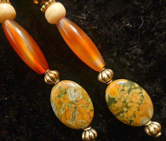 Autumn Tone Beaded Shoulder Dusters for Women of Color Orange Gre