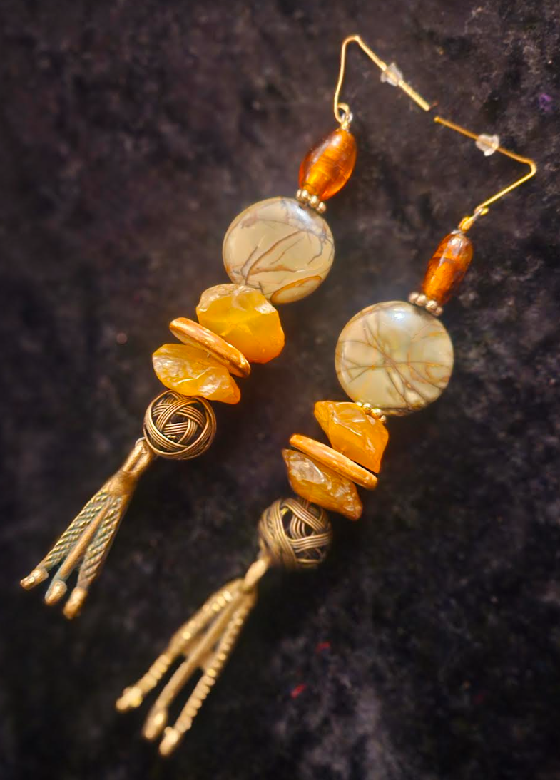 African Inspired Mixed Media Autumn Tribal Shoulder Dusters Haute