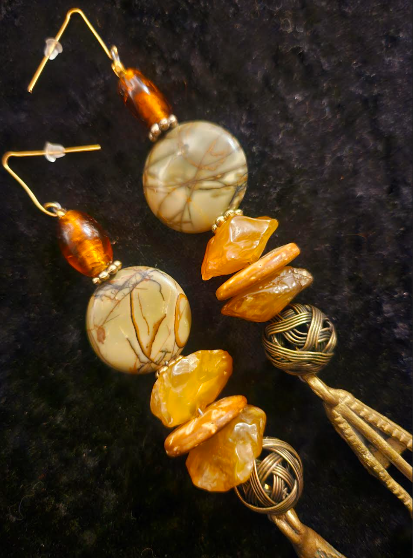 African Inspired Mixed Media Autumn Tribal Shoulder Dusters Haute