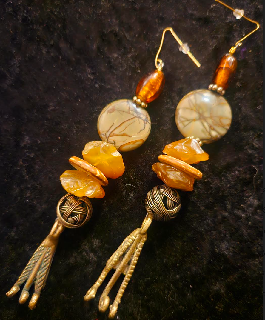 African Inspired Mixed Media Autumn Tribal Shoulder Dusters Haute