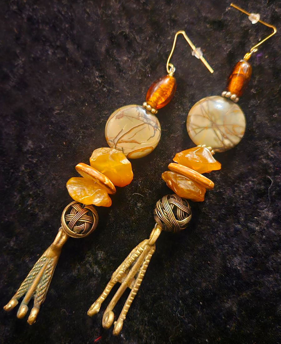 African Inspired Mixed Media Autumn Tribal Shoulder Dusters Haute