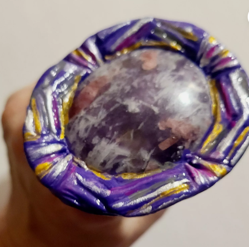 Purple Pink Gemstone Sculpted Statement Ring Drag Queen Finger Ca