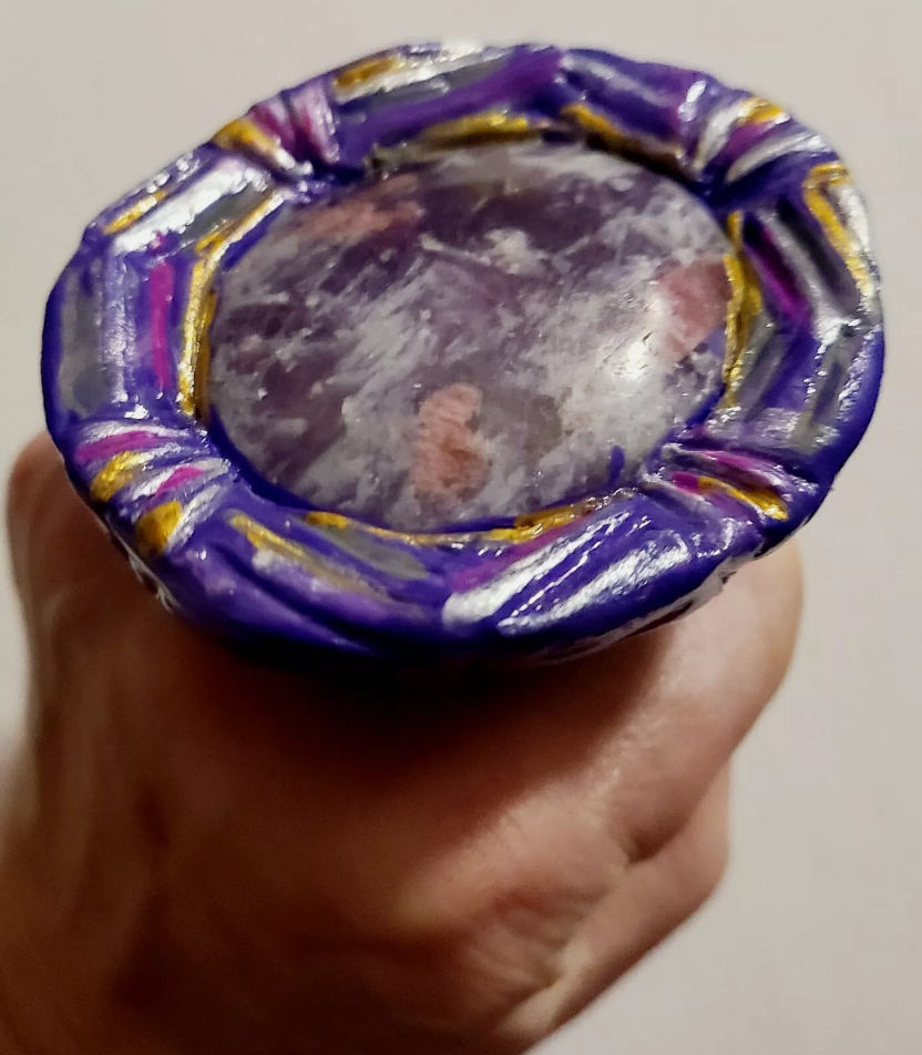 Purple Pink Gemstone Sculpted Statement Ring Drag Queen Finger Ca