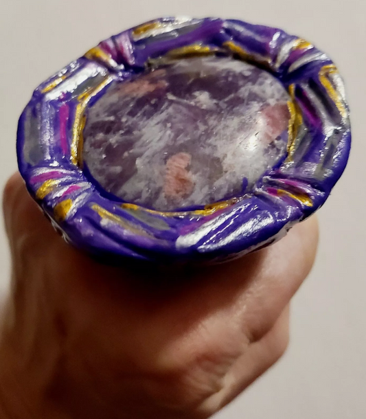 Purple & Pink Gemstone Sculpted Dome Statement Ring - Drag Queen