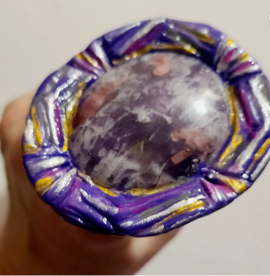 Purple Pink Gemstone Sculpted Statement Ring Drag Queen Finger Ca