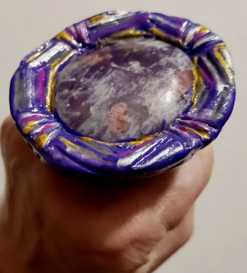 Purple & Pink Gemstone Sculpted Dome Statement Ring - Drag Queen