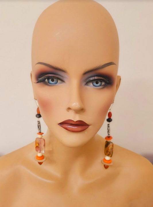 Exotic Long Shoulder Duster Statement Earrings for Fall Strawberry Q