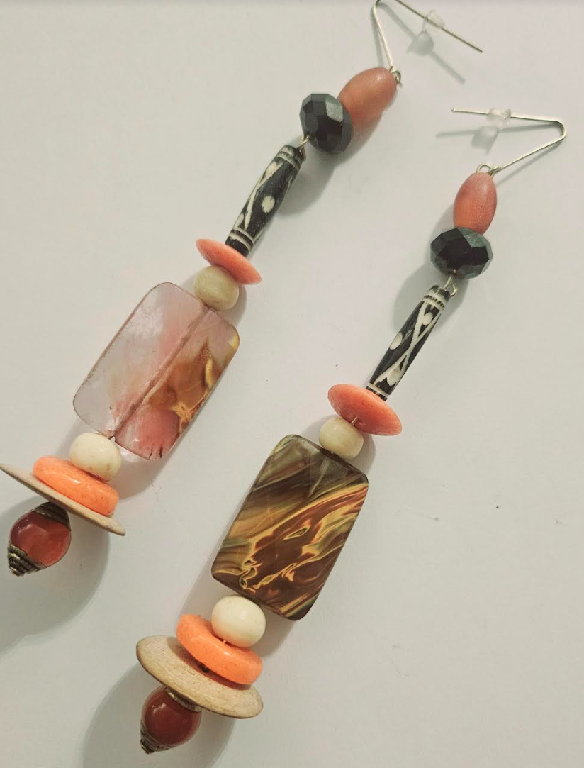 Exotic Long Shoulder Duster Statement Earrings for Fall Strawberry Q