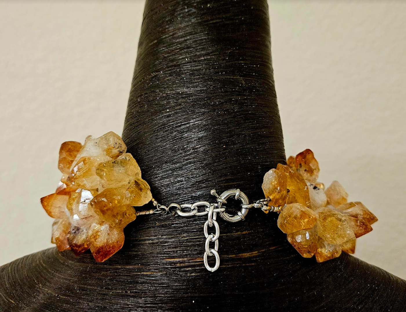 Rough Citrine Luxury Necklace With Gemstone Pendant - Golden Crystals