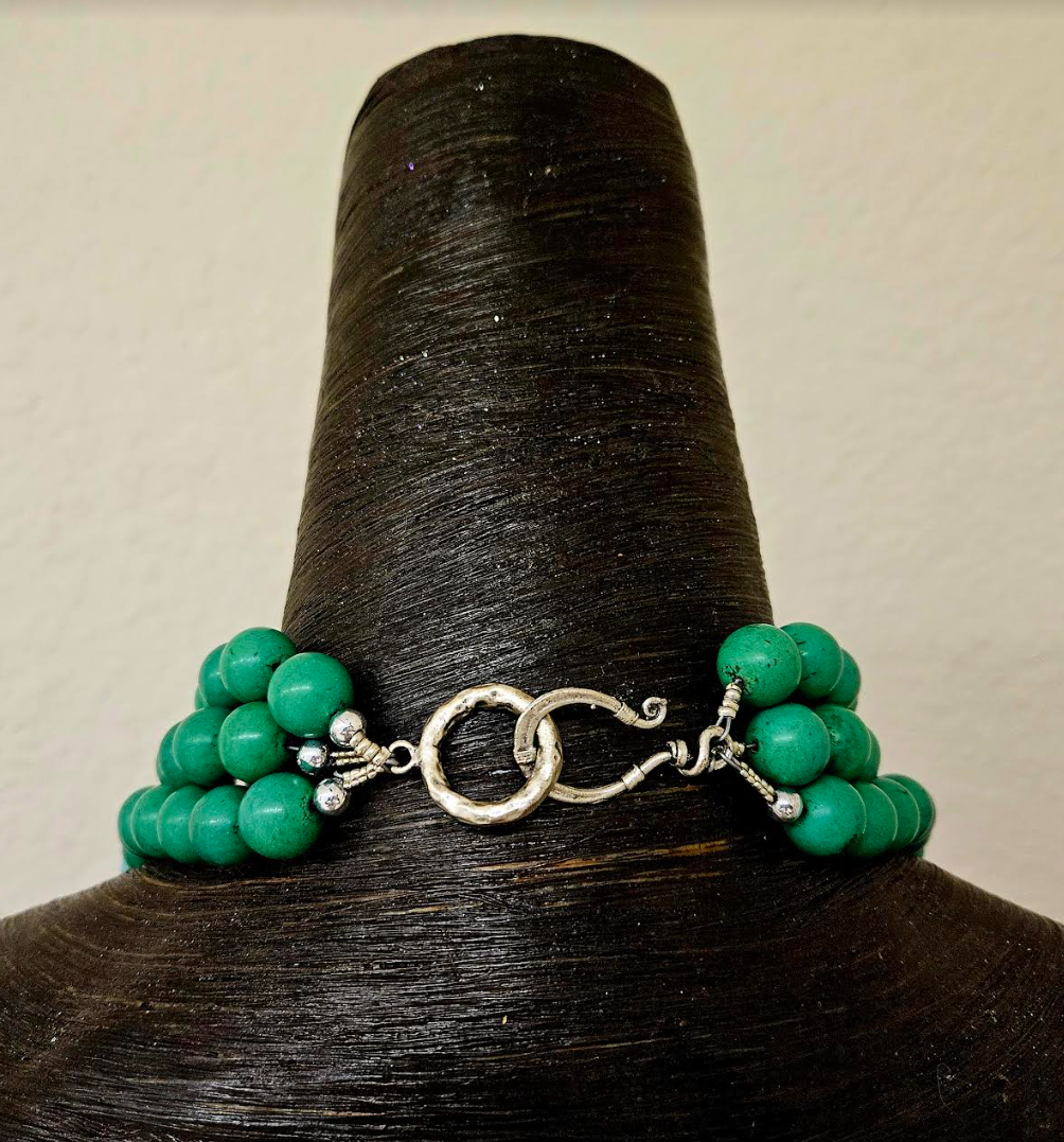 Magnesite Beaded Tribal Statement Chest Piece High End Ethnic Jewels