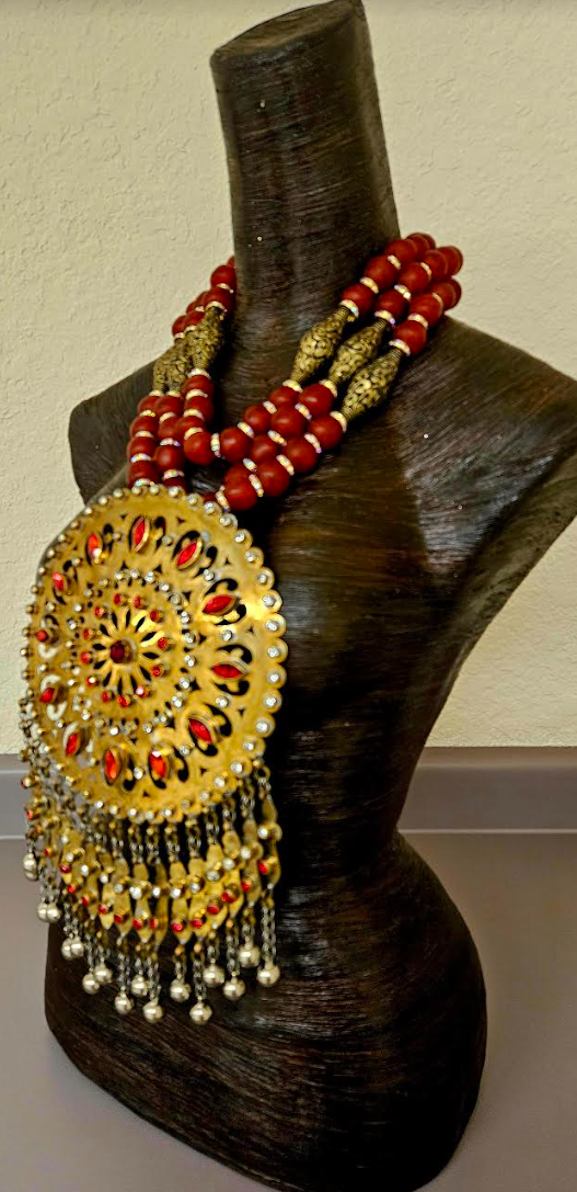 Massive Ethnic Inlaid Brass Breast Plate for Unisex Wearers - Rare