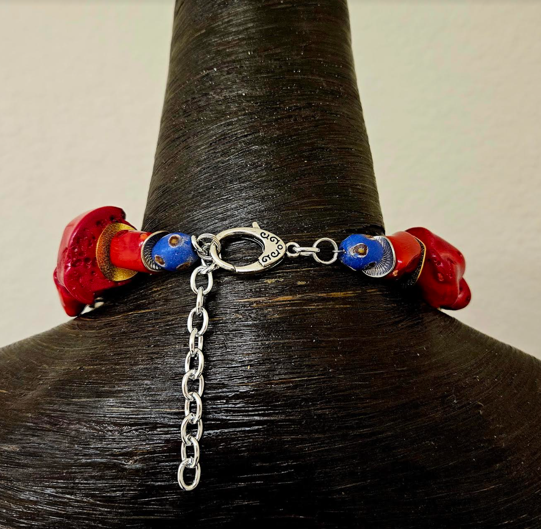 Ancient Beaded Tribal Choker - Bold Chunky & Heavy Ethnic Necklace