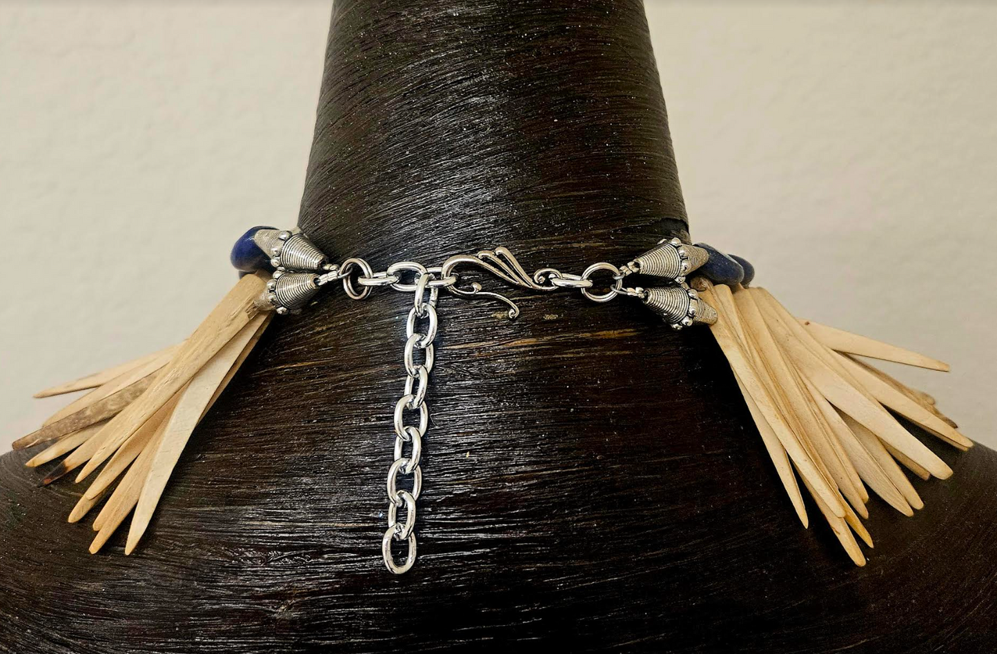 Labradorite & Coconut Fringe Statement Necklace - Eccentric