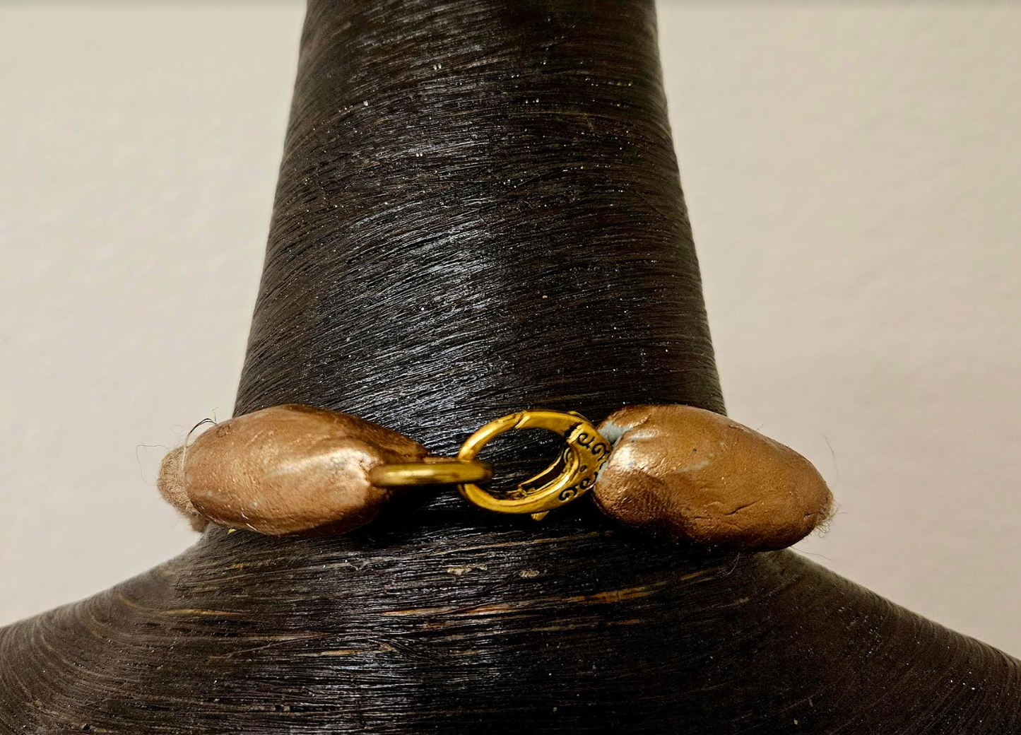 Mixed Gemstone Sculpted Statement Gemstone Pendant with Jute Rope