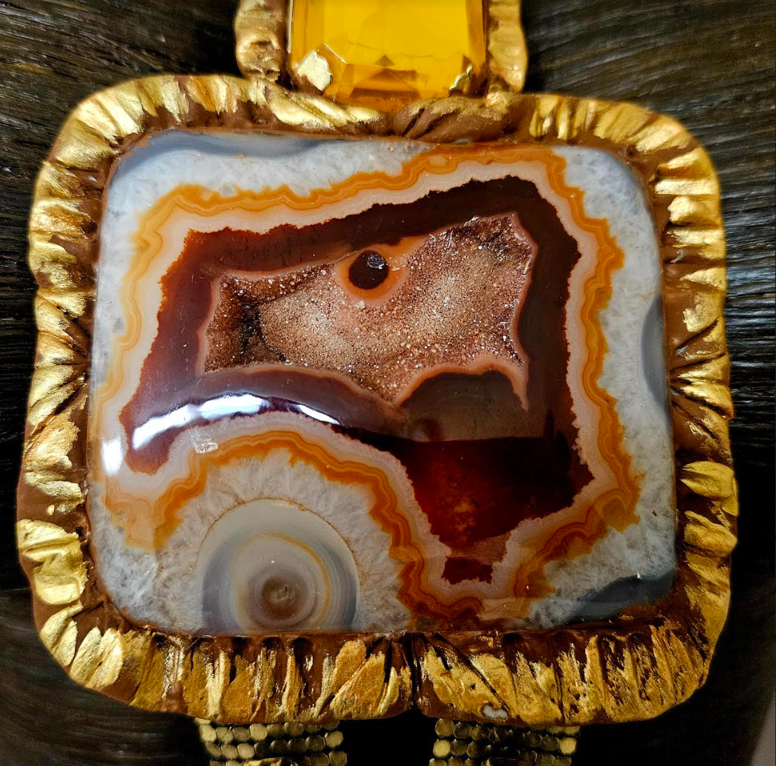 Druzy Agate & Crystal Chest Piece - 1920's Flapper Gatsby Inspiration