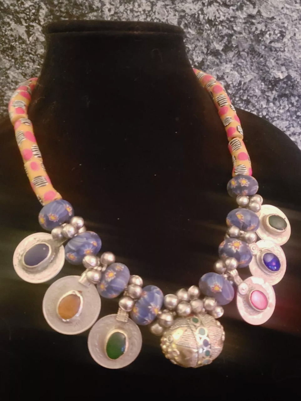 Exotic Beaded Tribal Luxury Necklace for Petite Women Belly Dancer E