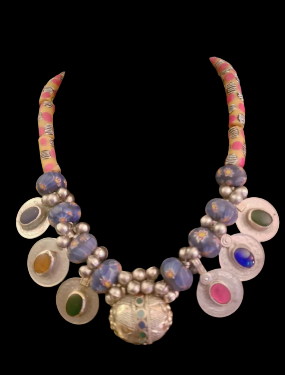 Exotic Beaded Tribal Luxury Necklace for Petite Women Belly Dancer E