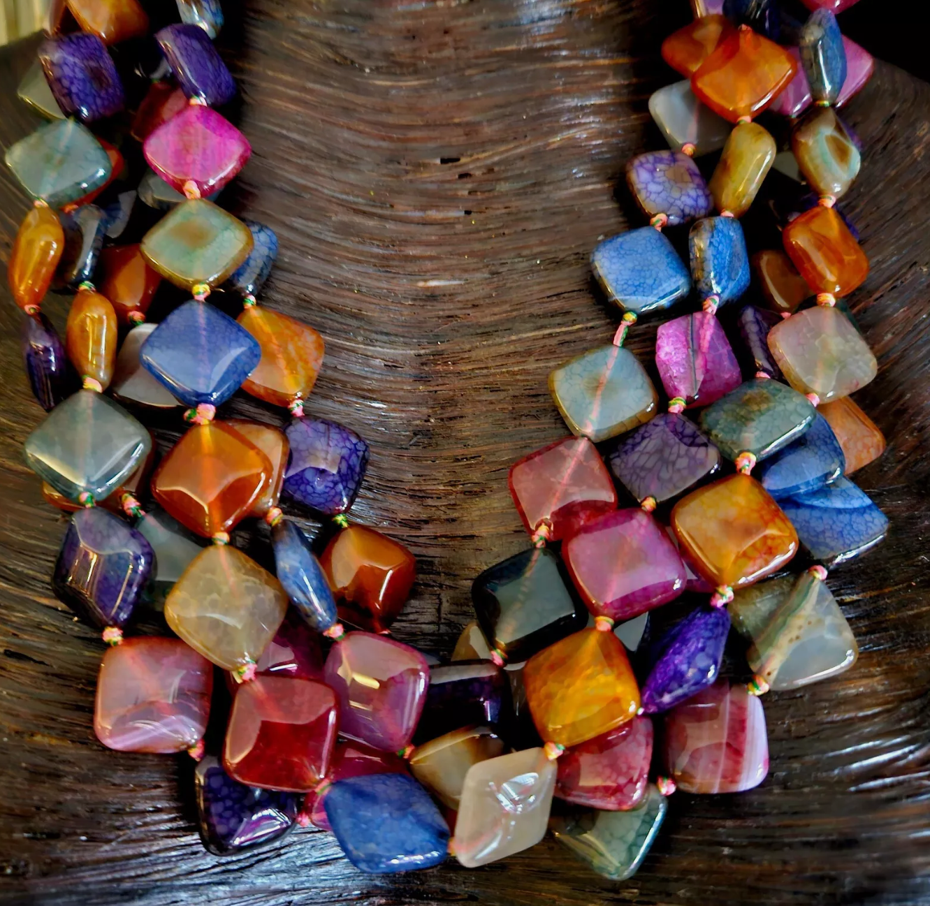 Multi Strand Agate Statement Bib Professional or Business Venue C