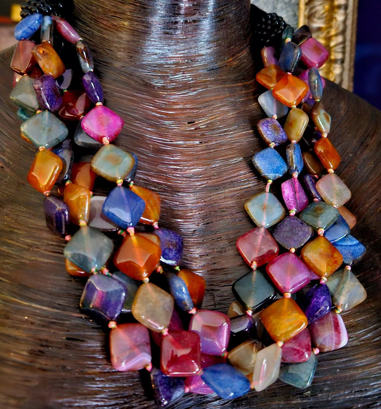 Multi Strand Agate Statement Bib Professional or Business Venue C