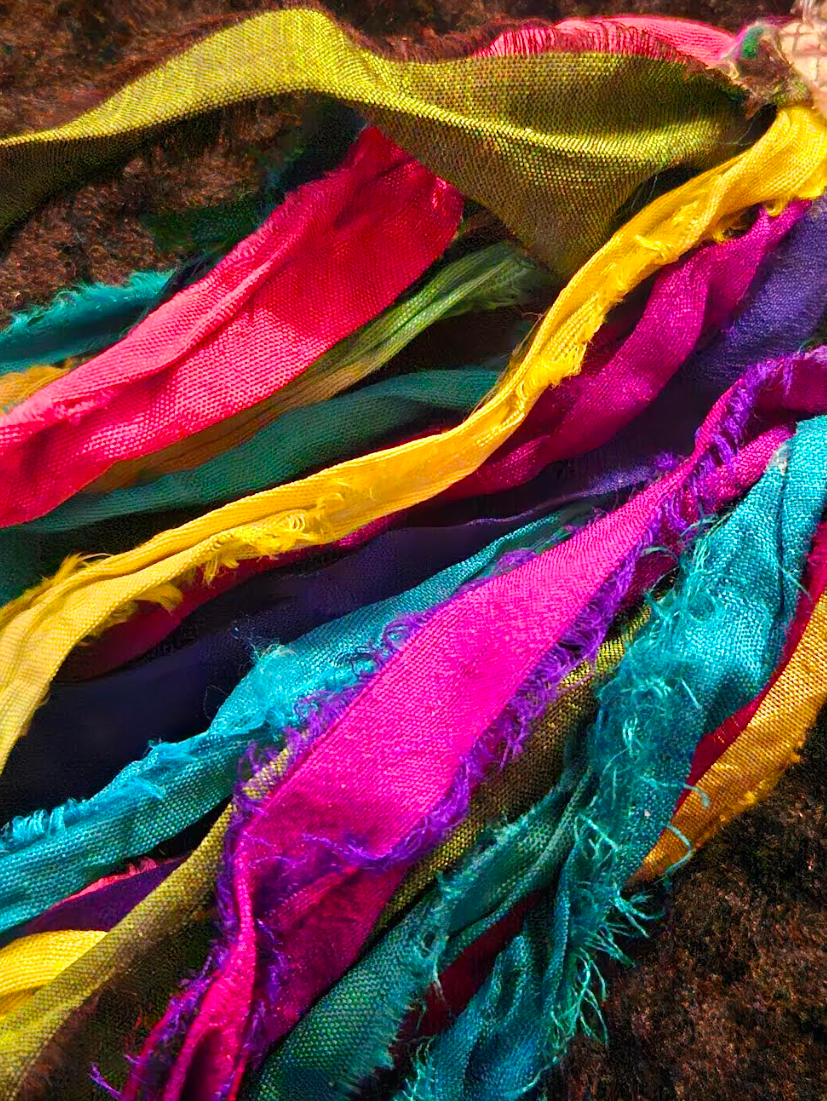 Dragon Head Distressed Sari Silk Pierced Statement Earrings Mytholog
