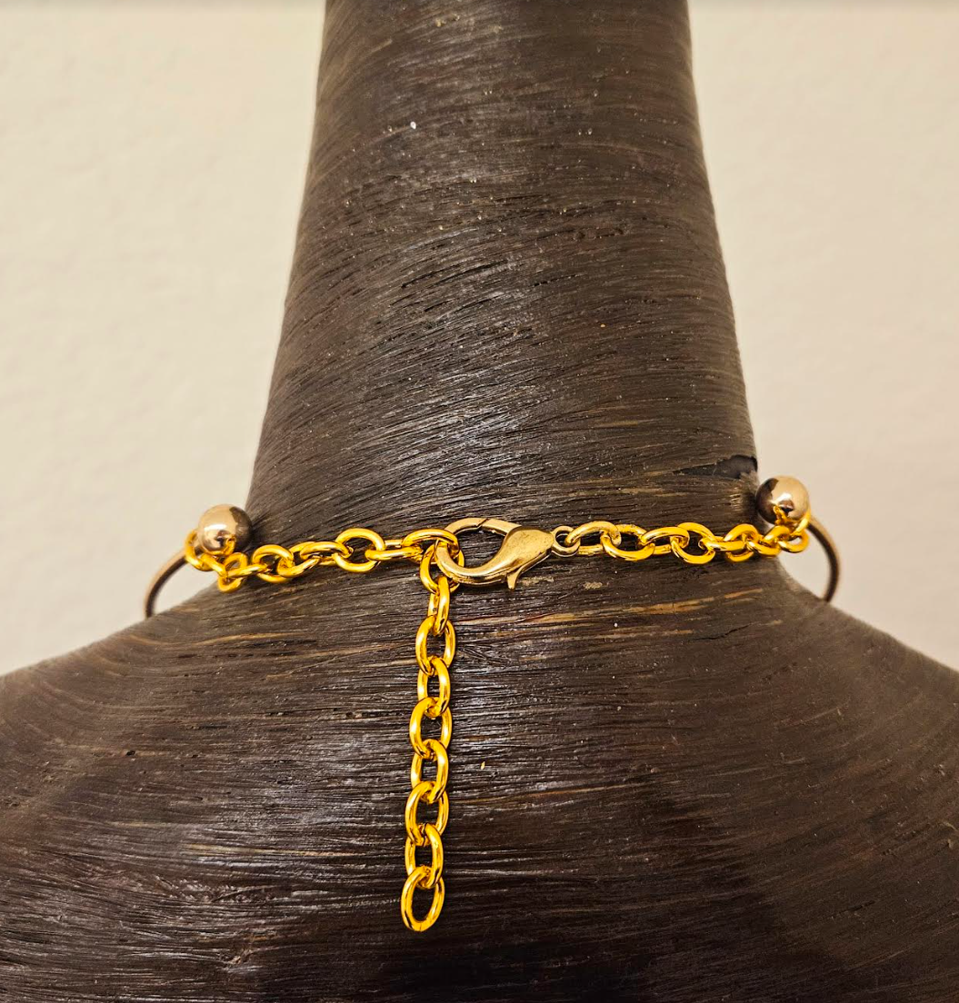 Bumble Bee Jasper Slab & Druzy Agate Statement Pendant