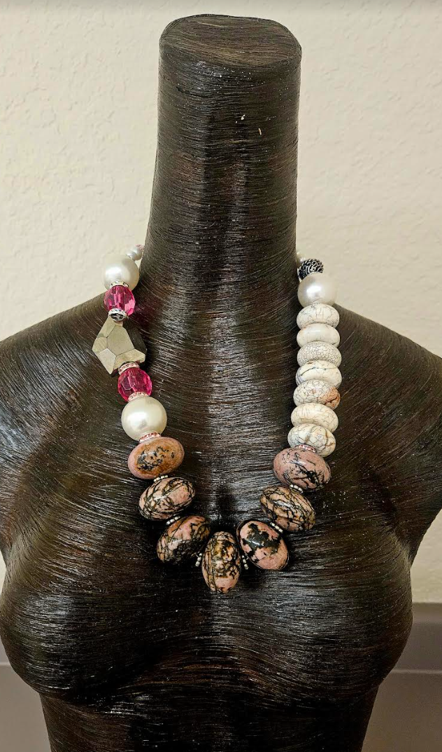 Gemstone Beaded Statement Luxury Necklace Set for Business Settings