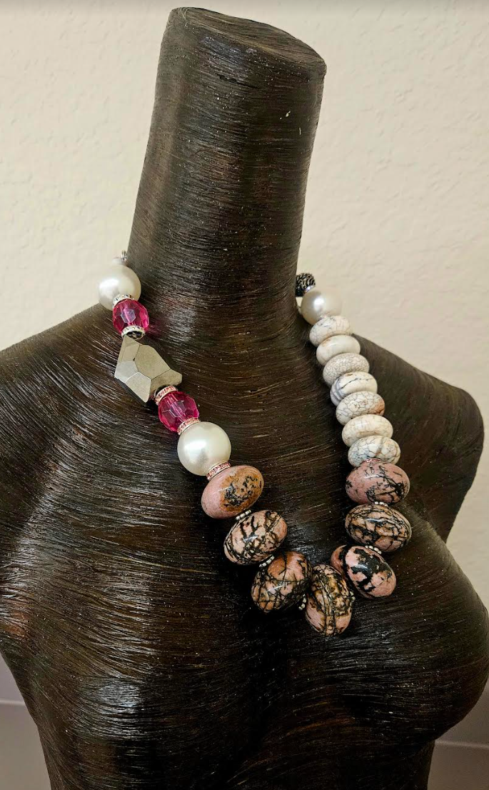 Gemstone Beaded Statement Luxury Necklace Set for Business Settings