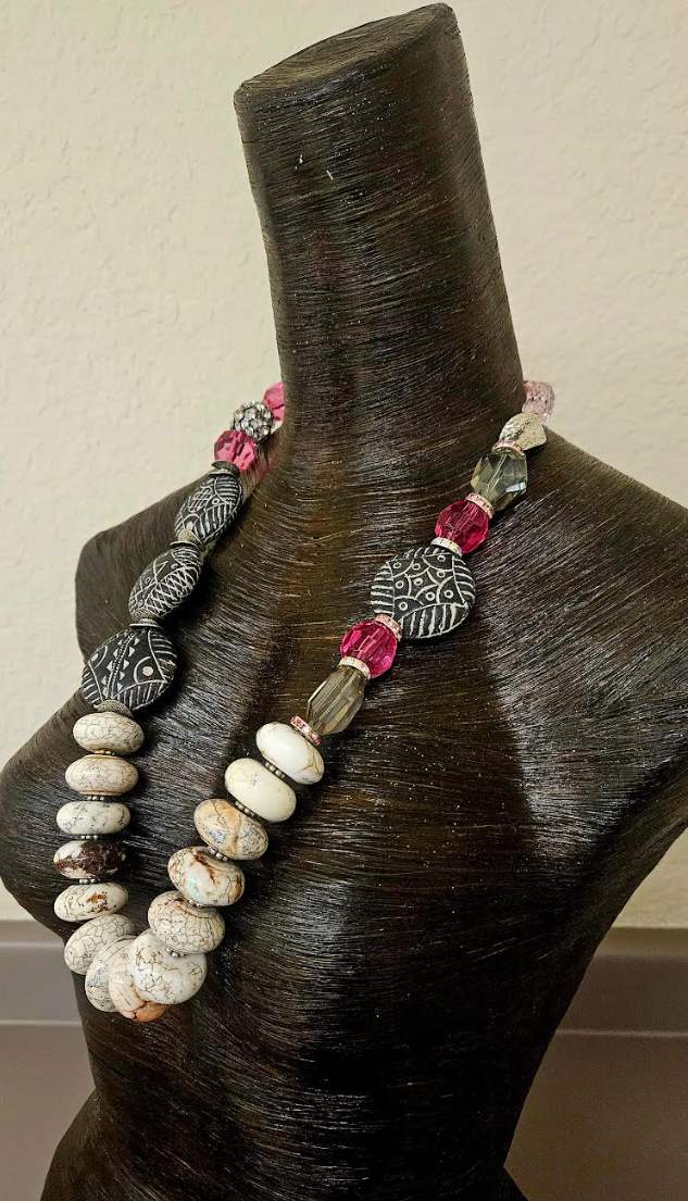 Gemstone Beaded Statement Luxury Necklace Set for Business Settings