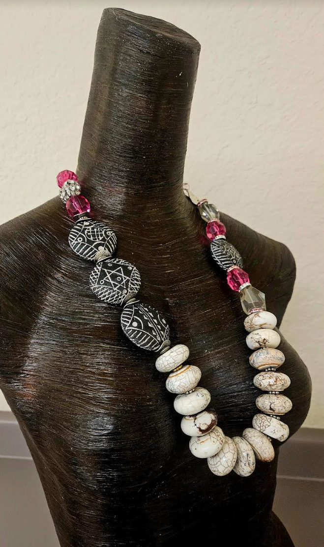 Gemstone Beaded Statement Luxury Necklace Set for Business Settings