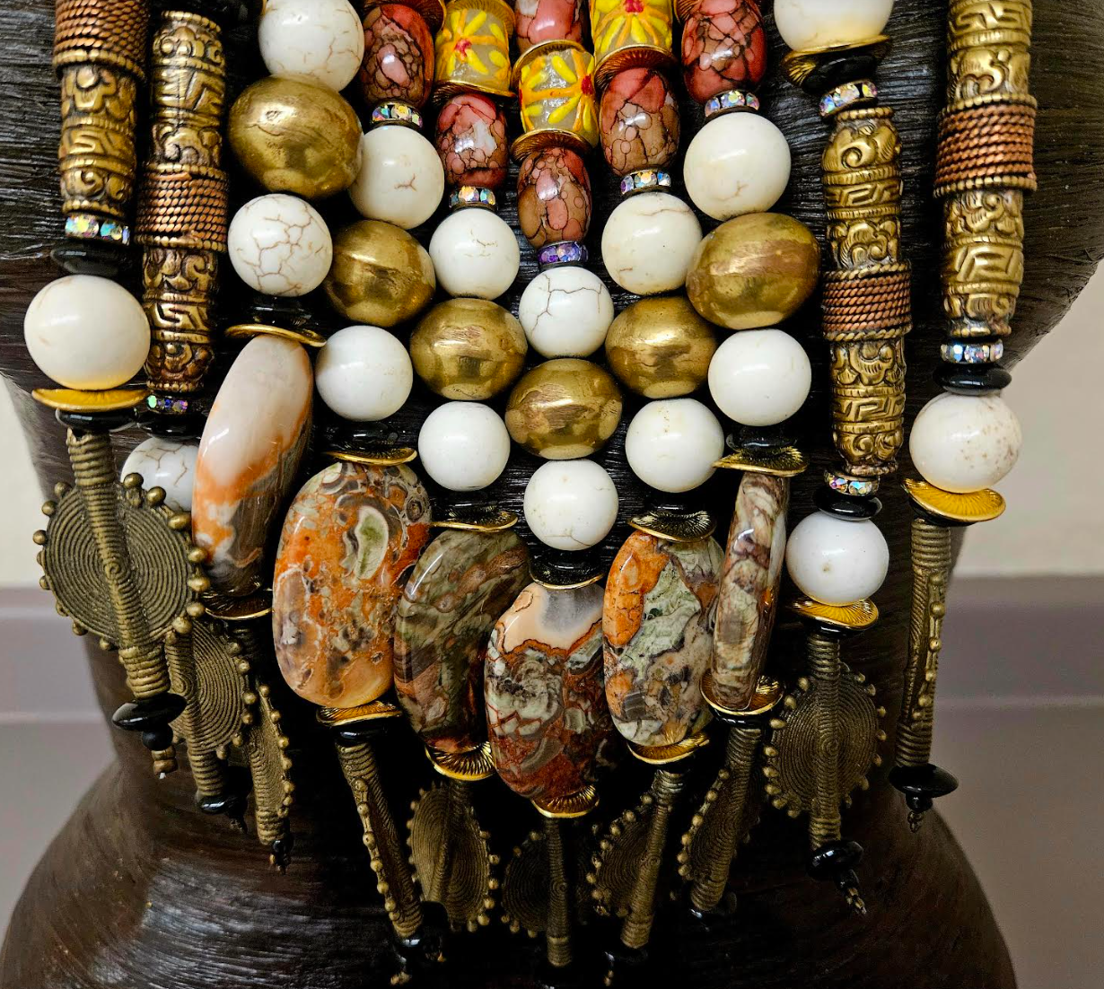 Waterfall Beaded Copper Torc Chest Piece - Celebrity Stylist Drama