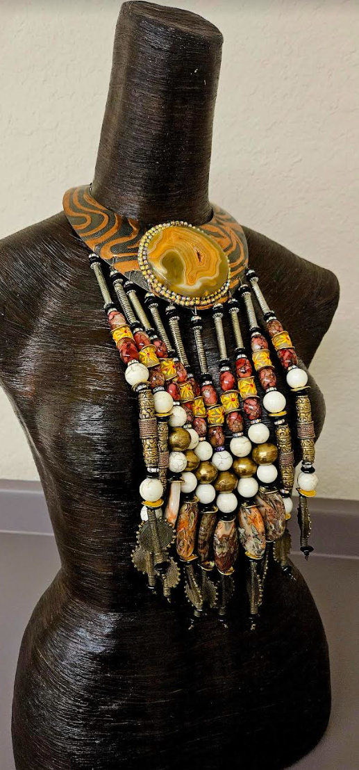 Waterfall Beaded Copper Torc Chest Piece - Celebrity Stylist Drama