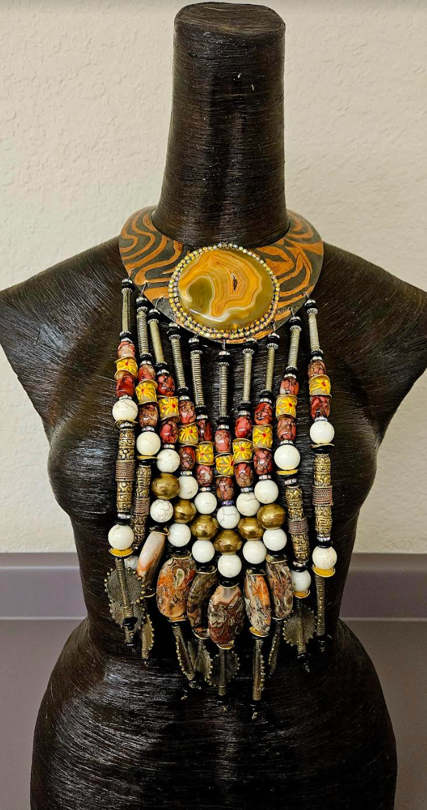 Waterfall Beaded Copper Torc Chest Piece - Celebrity Stylist Drama