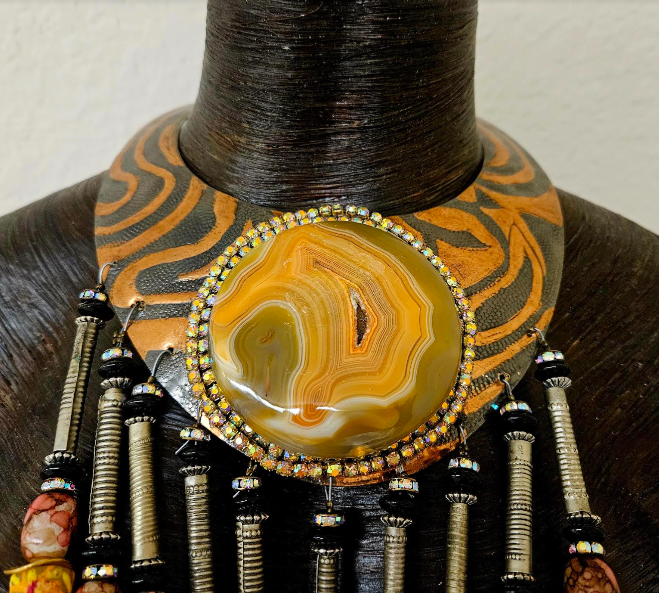 Waterfall Beaded Copper Torc Chest Piece - Celebrity Stylist Drama