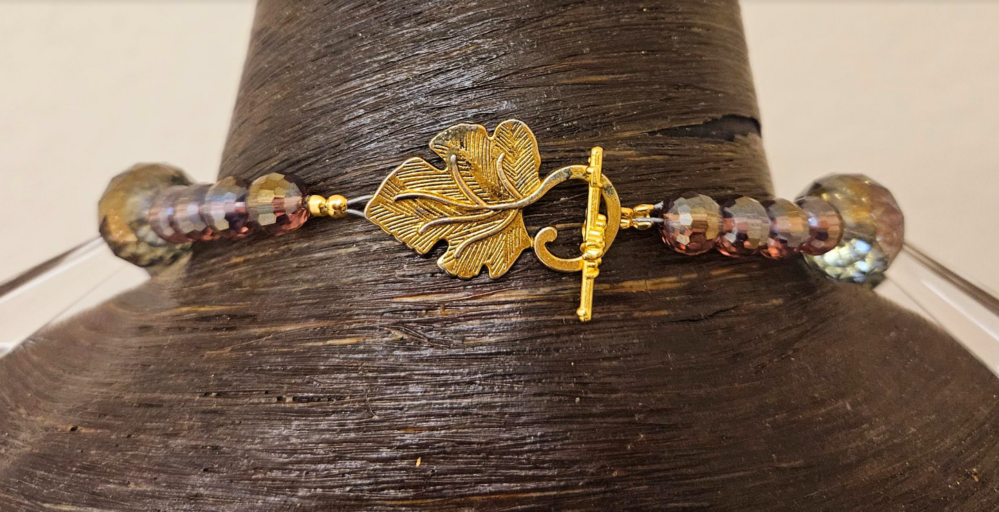 Crystal and Glass Luxury Necklace & Pierced Earring Jewelry Set