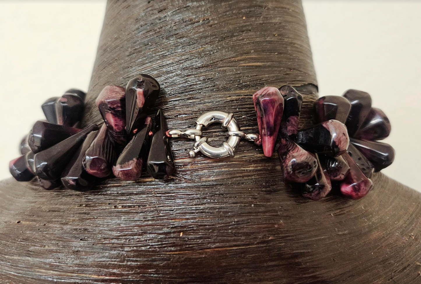 Deep Purple Agate Teardrop Statement Choker Haute Couture Gemston