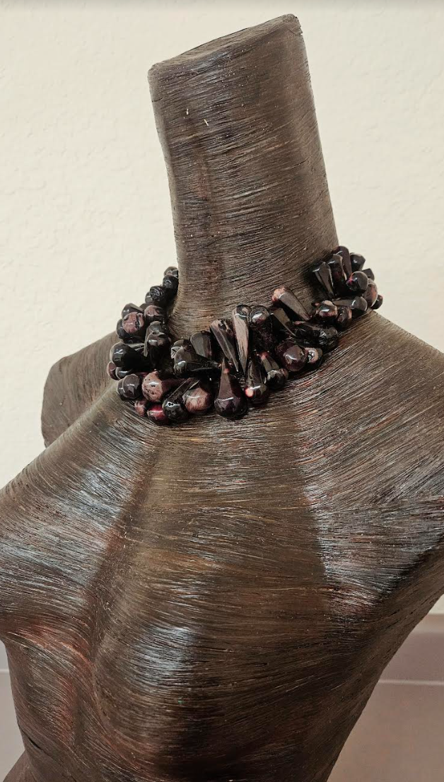 Deep Purple Agate Teardrop Statement Choker Haute Couture Gemston