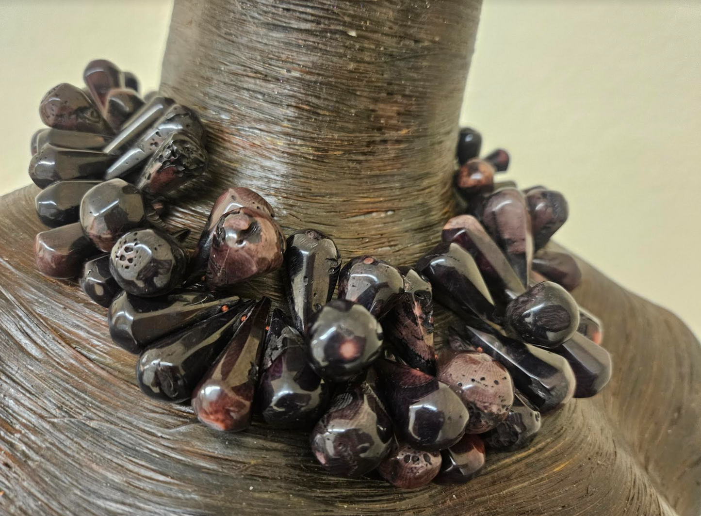 Deep Purple Agate Teardrop Statement Choker Haute Couture Gemston