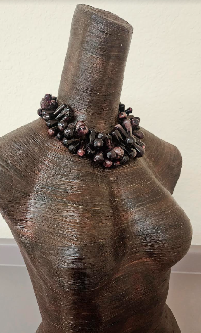 Deep Purple Agate Teardrop Statement Choker Haute Couture Gemston