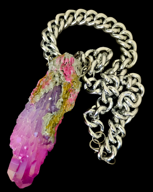 Aura Quartz Pendant - Record Keeper Crystal Talisman