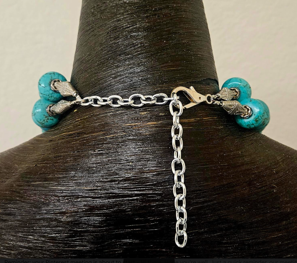 Blue Magnesite Red Coral & Silver Metal Feather Statement Luxury Neckl