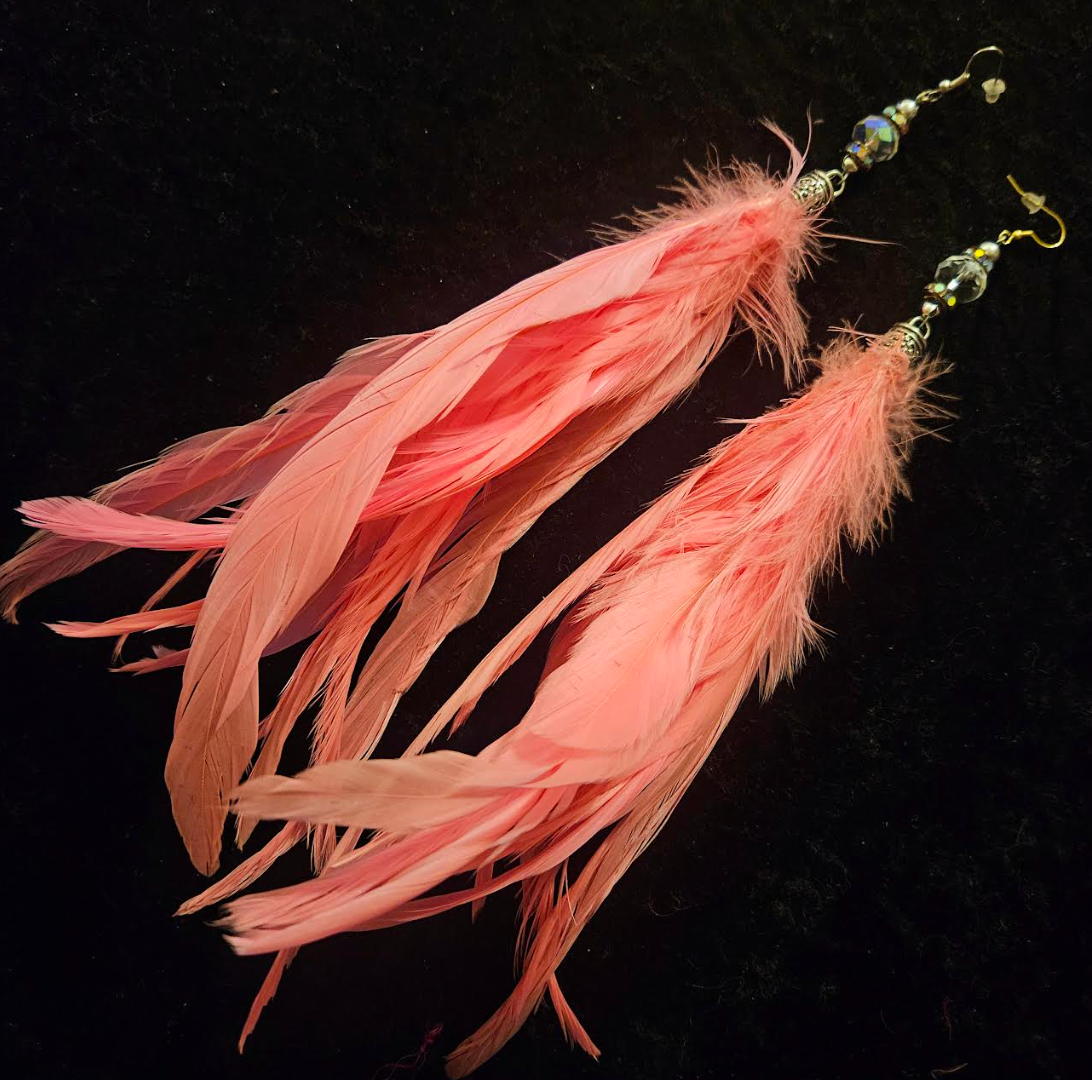 Hot Pink Rooster Feather Shoulder Dusters Feminine & Sexy Long Pi