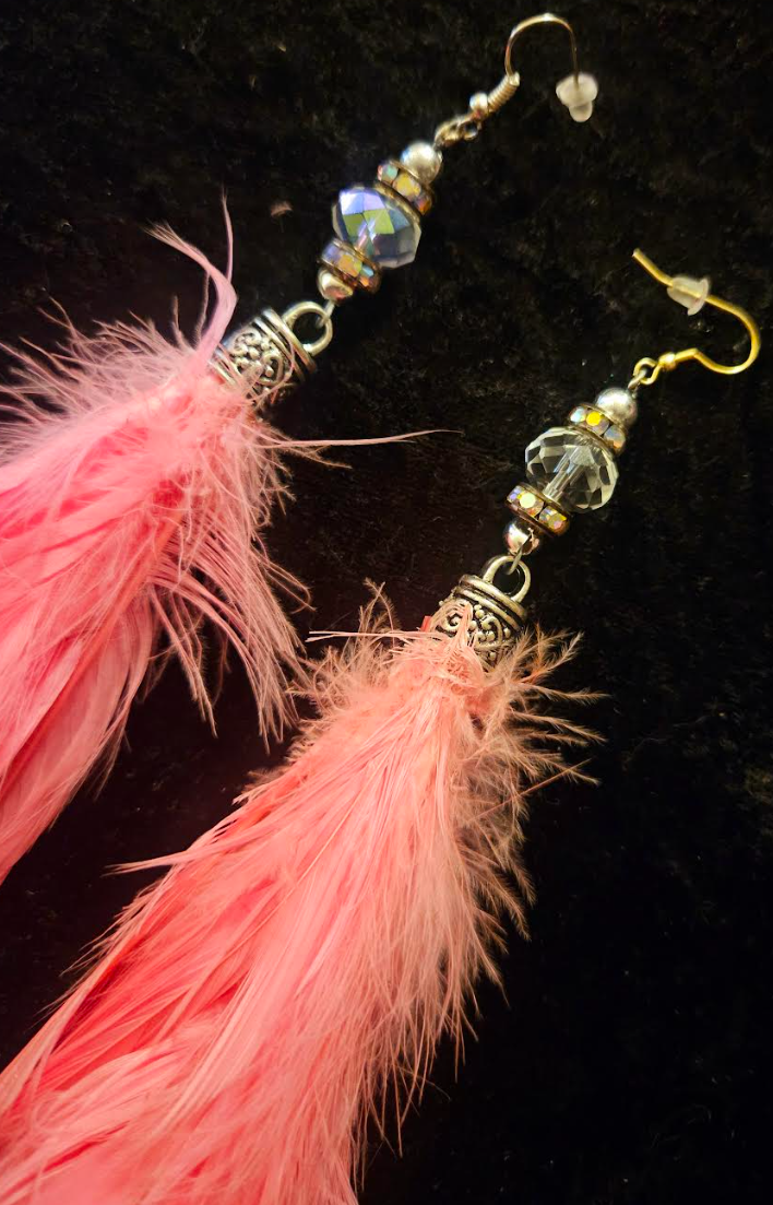 Hot Pink Rooster Feather Shoulder Dusters Feminine & Sexy Long Pi