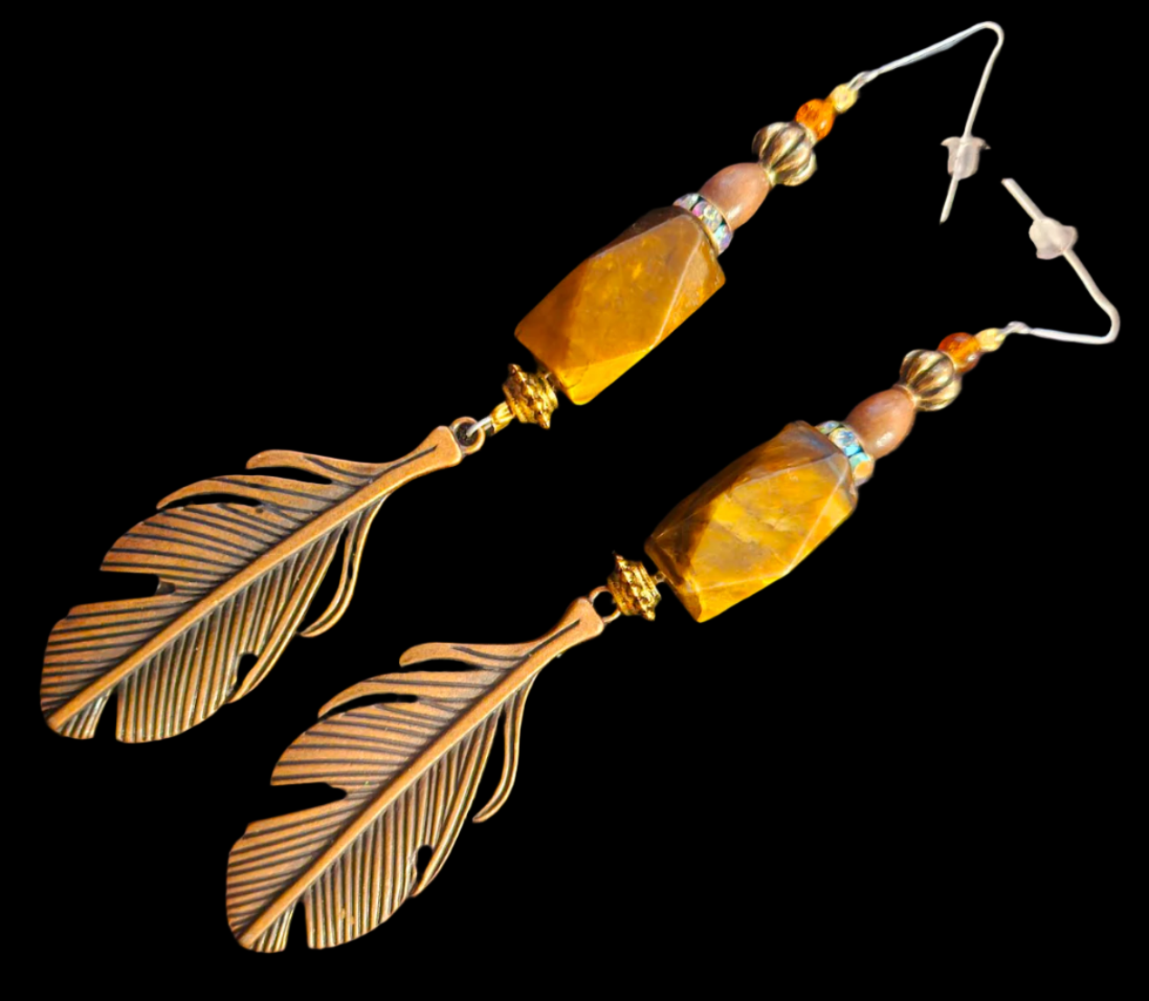 Brown and Copper Mixed Media Shoulder Dusters Copper Leaf & Tiger