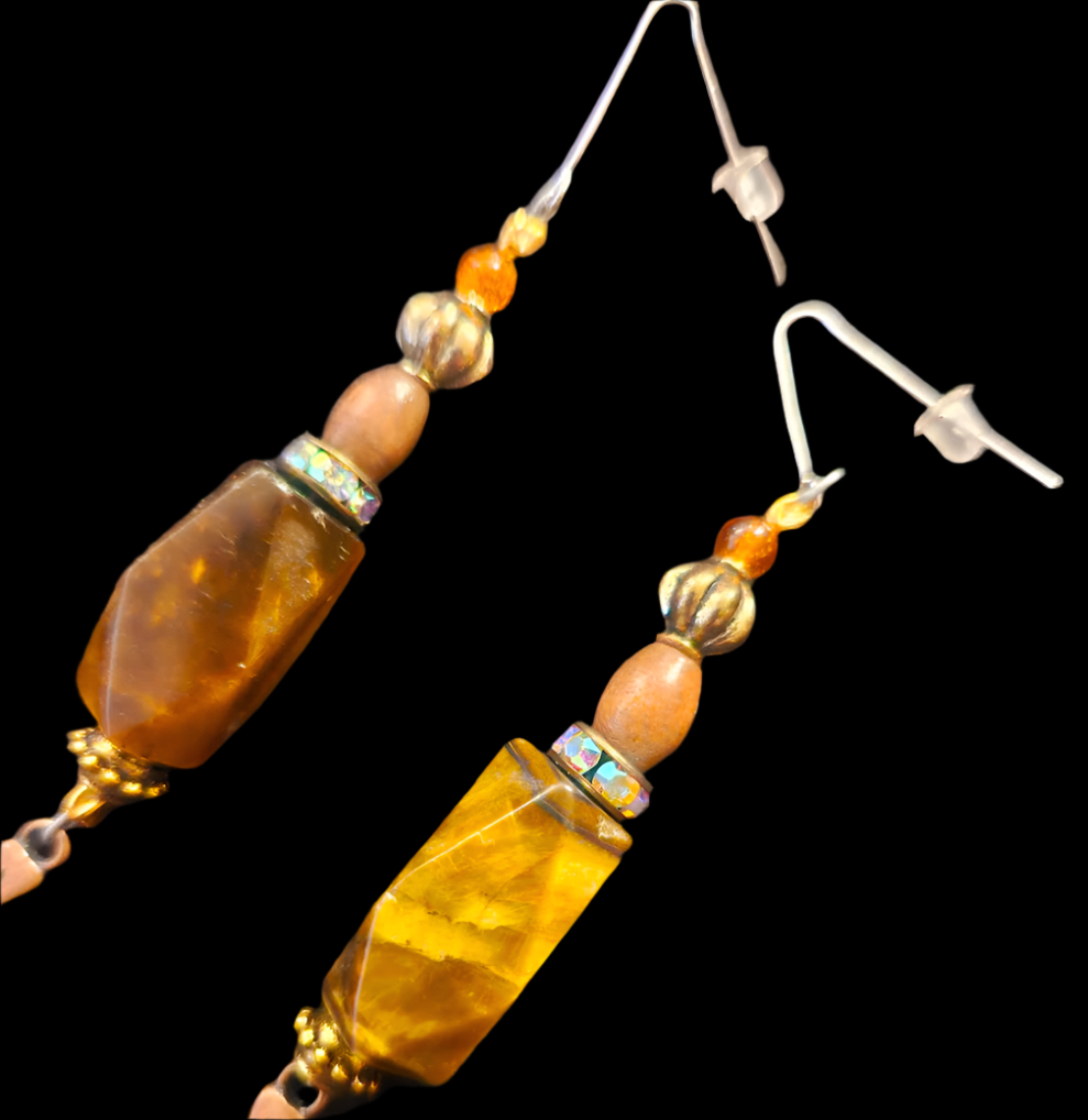 Brown and Copper Mixed Media Shoulder Dusters Copper Leaf & Tiger